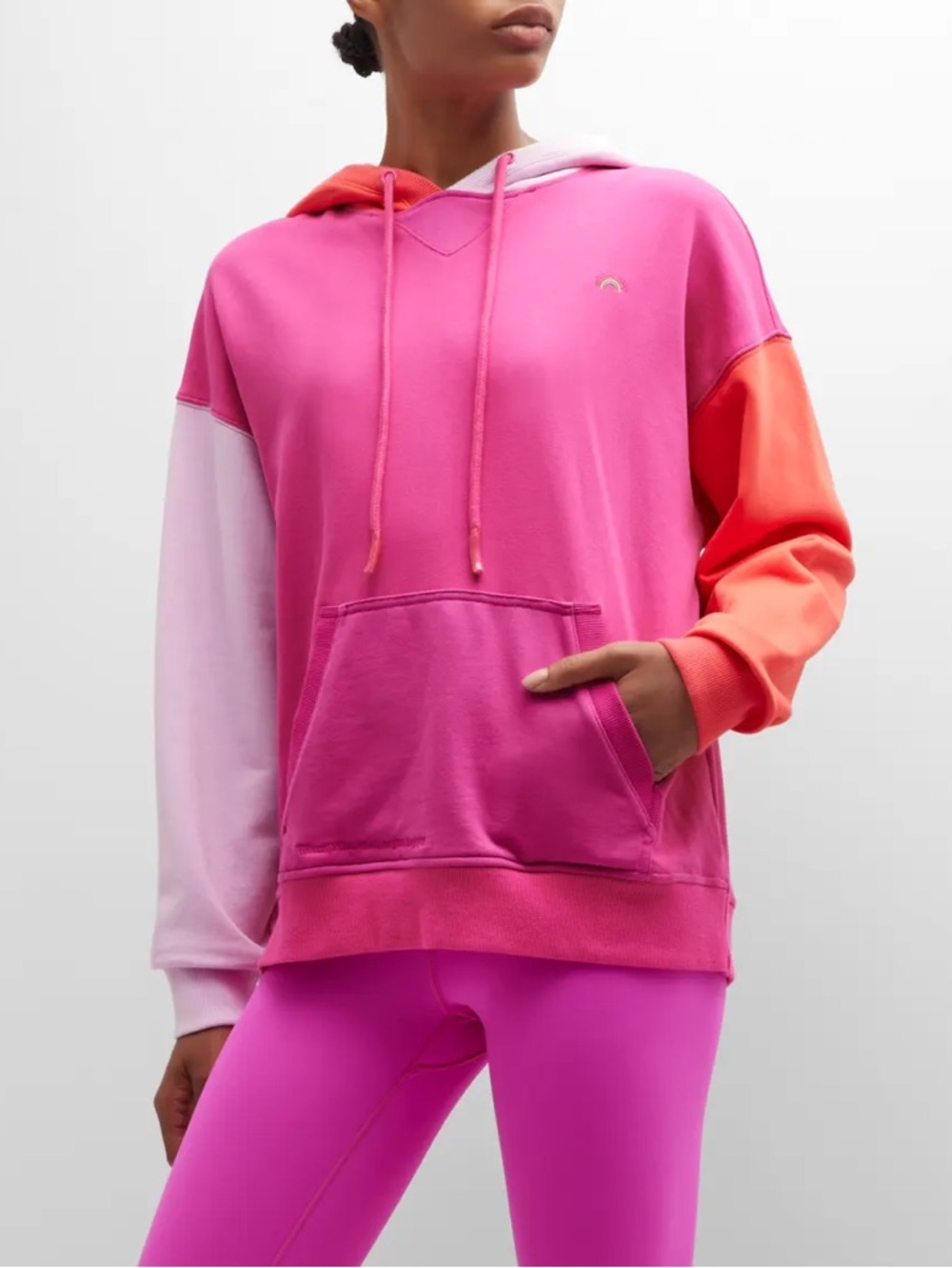 Terez Bougainvillea color block hoodie. New without tags!